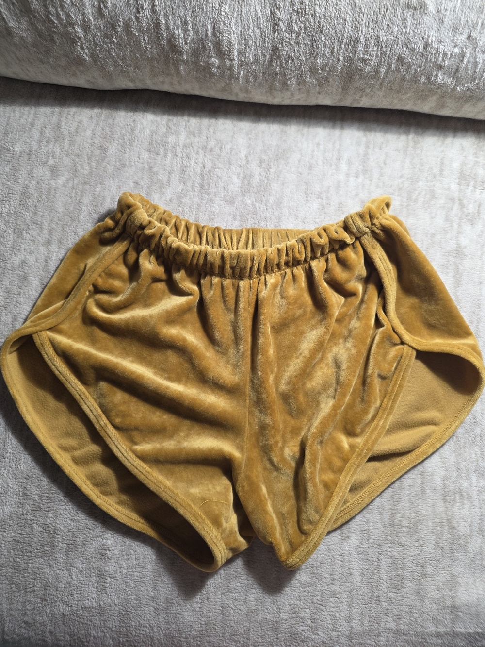 Velvet Mustard Yellow Athletic Lounge Shorts